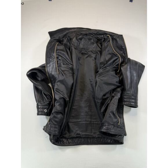 Men's Roundtree And Yorke Leather Bomber Jacket Size Large - Picture 3 of 9